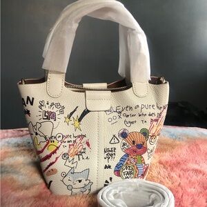 NWT Mini Bucket Crossbody (bear/graffiti)
